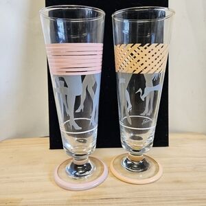 Vintage 80s Panache Footed Flute Cocktail Glassware (2)
